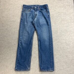 Levis Jeans 32x29 Blue Pants Punk Faded 505 Straight Whisker‎ Denim Tag 31x30